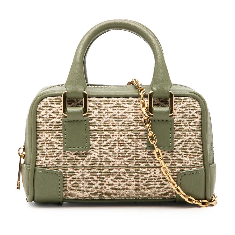 Pre-Loved LOEWE Nano Anagram Jacquard and Calfskin Amazona Satchel